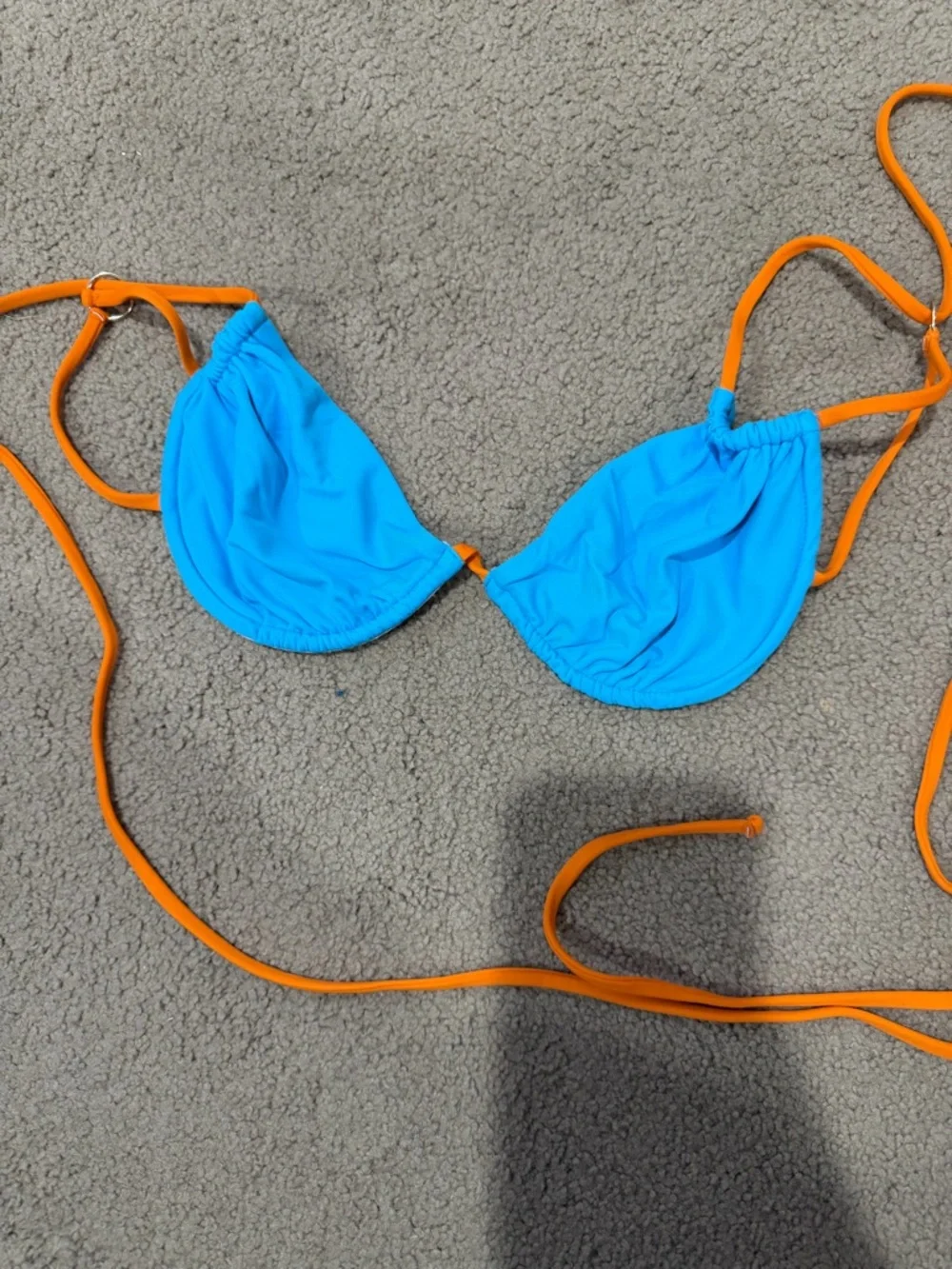 Lovers + Friends Turquoise Bikini Bottom with Orange Trim - Picture 3 of 6